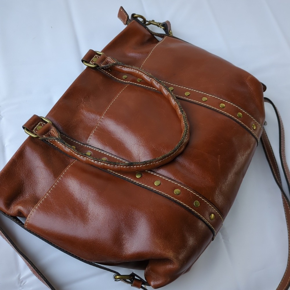 Large Carducci Brown Leather Tote Patricia Nash - Picture 12 of 15